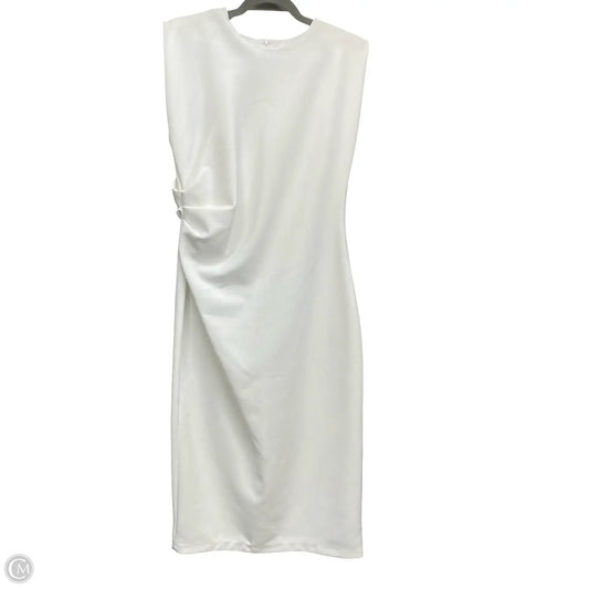 Dress Party Midi By Zara In White, Size: Xl