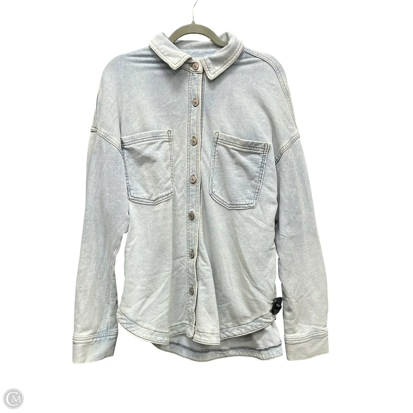 Jacket Shirt By Natural Reflections In Blue, Size: M