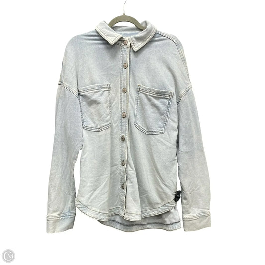 Jacket Shirt By Natural Reflections In Blue, Size: M