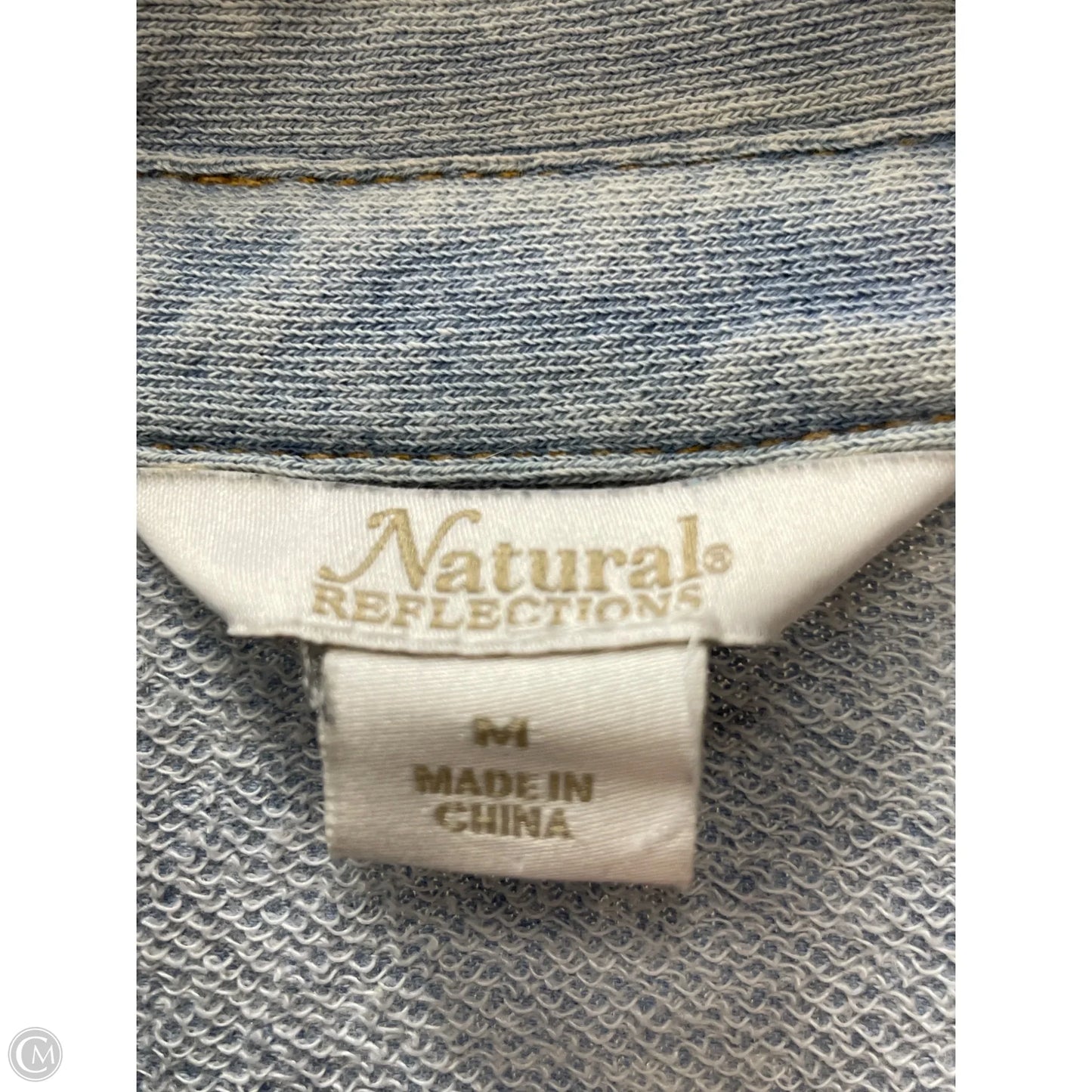 Jacket Shirt By Natural Reflections In Blue, Size: M