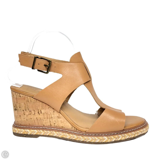 Sandals Heels Wedge By Crown Vintage In Brown, Size: 10