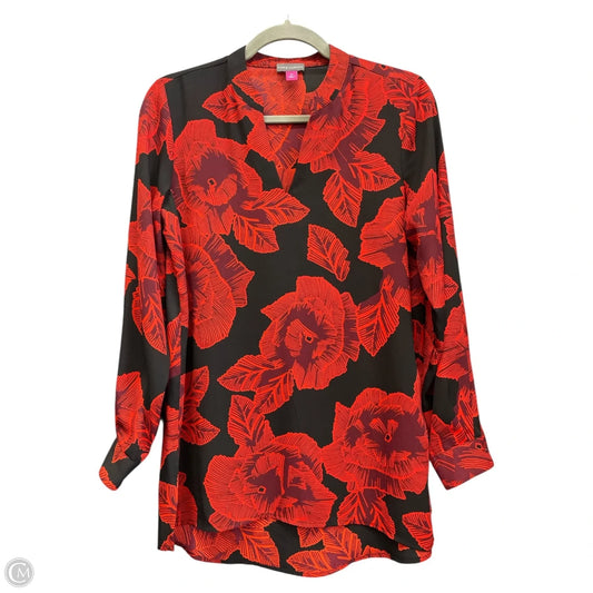 Top Long Sleeve By Vince Camuto In Black & Red, Size: Xs