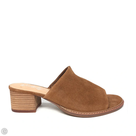 Sandals Heels Block By Wonderly In Brown, Size: 11