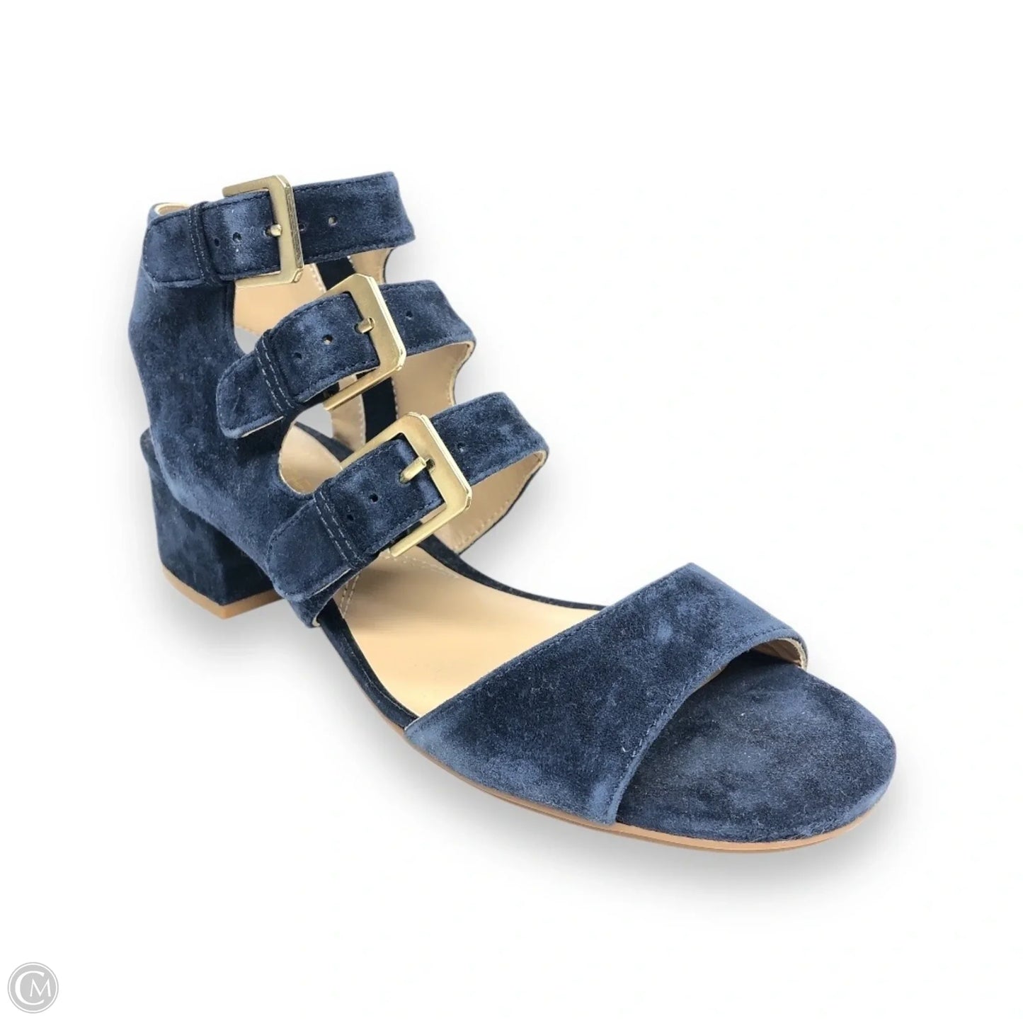 Sandals Heels Block By Adrienne Vittadini In Navy, Size: 7