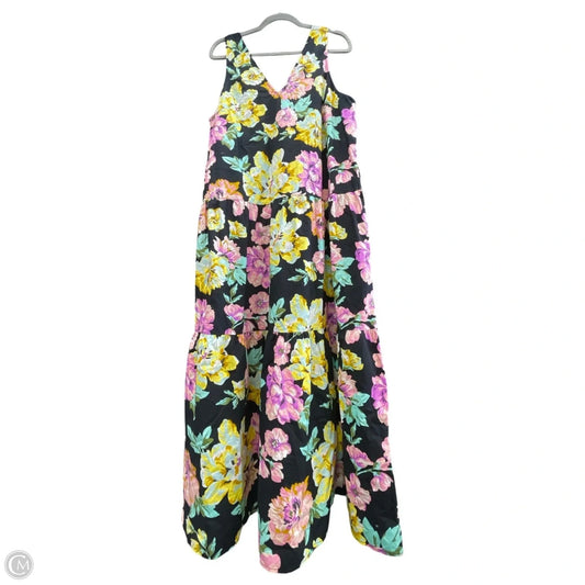 Dress Casual Midi By Who What Wear In Black & Pink, Size: L