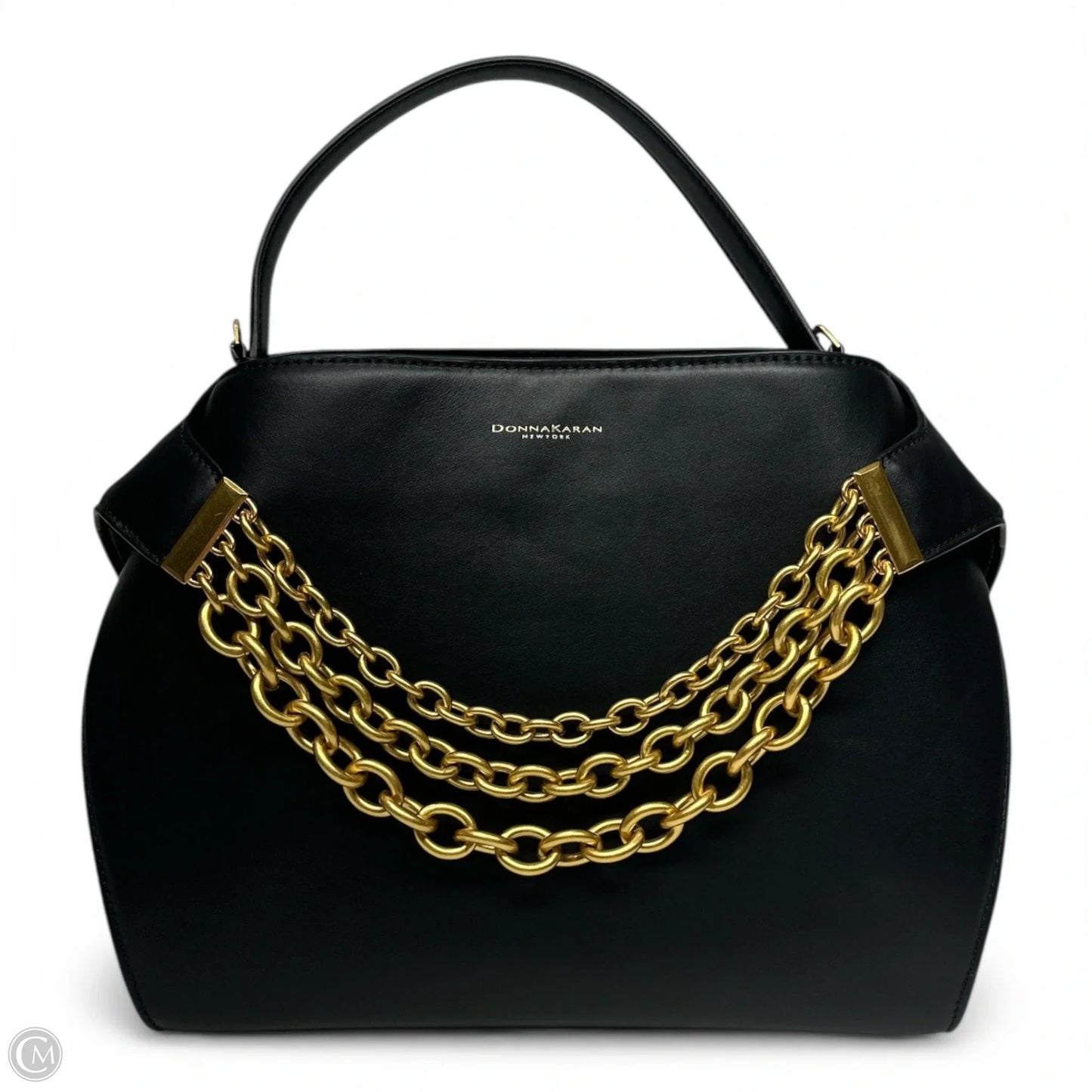 Handbag Leather By Donna Karan, Size: Large