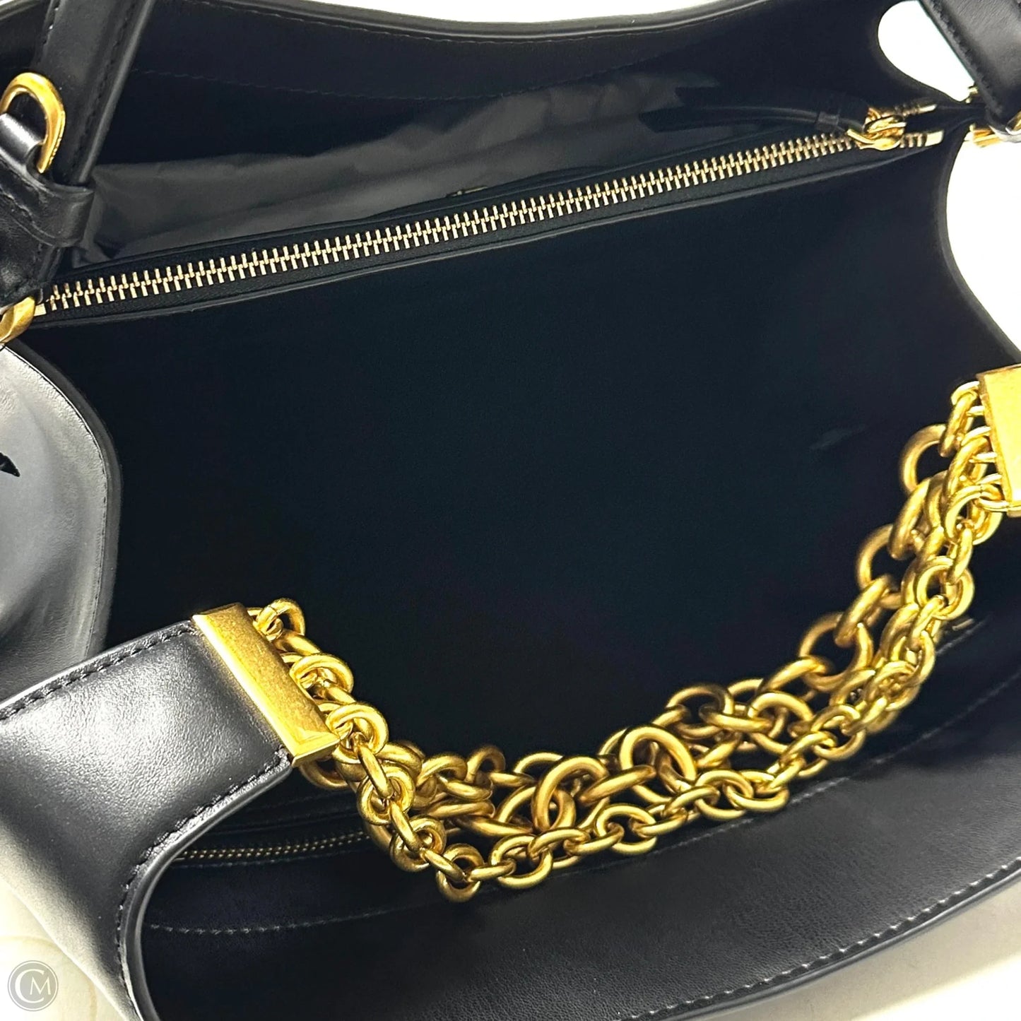 Handbag Leather By Donna Karan, Size: Large