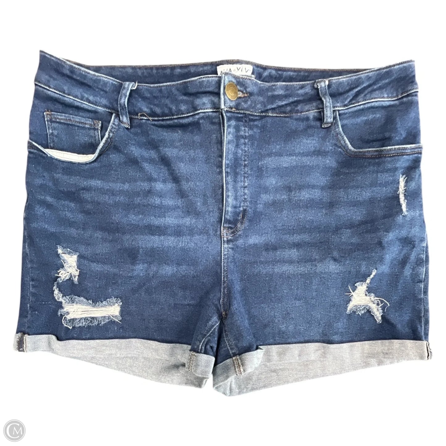 Shorts By Ava & Viv In Blue Denim, Size: 18
