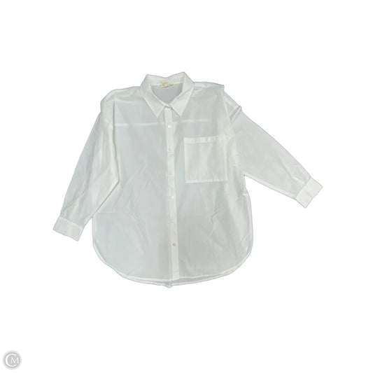 Top Long Sleeve By Eileen Fisher In White, Size: Lp