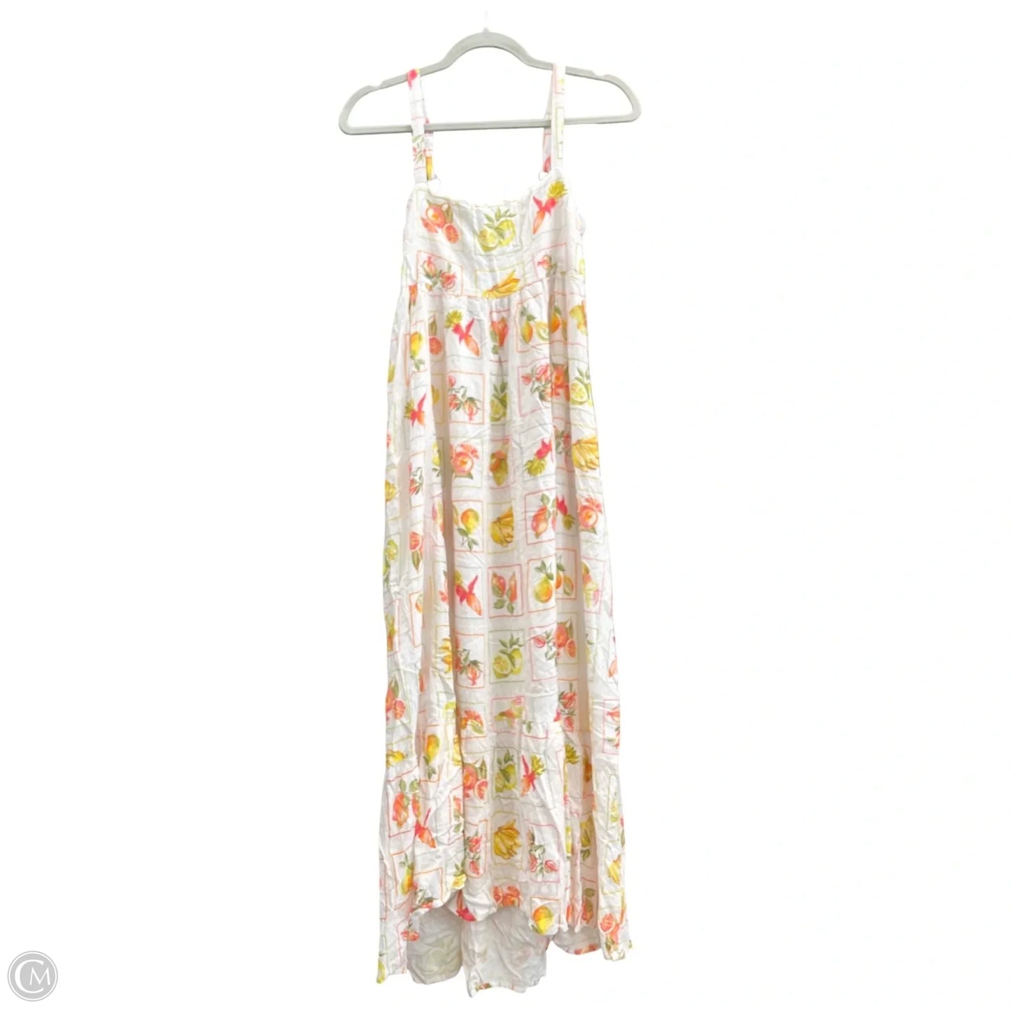Dress Casual Midi By Cmb In Orange & White, Size: L