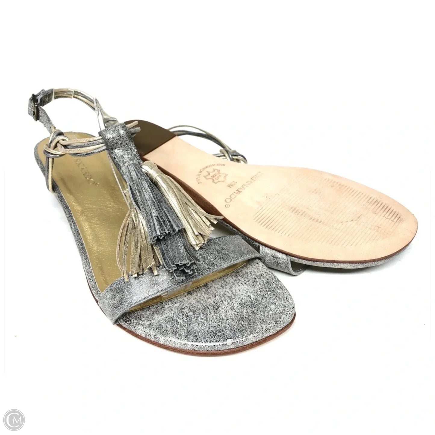 Sandals Heels Wedge By Bernardo In Gold & Silver, Size: 10
