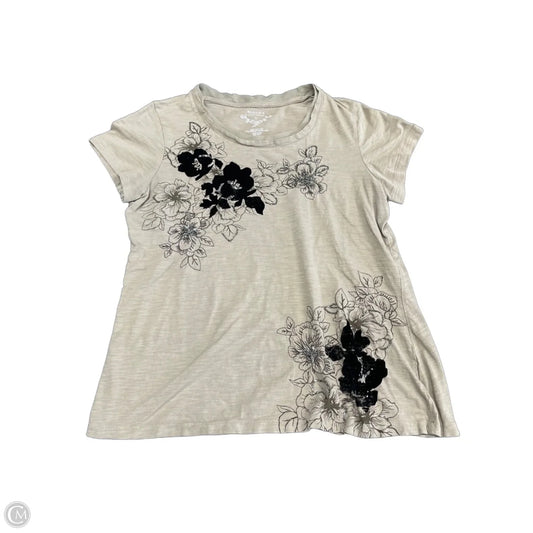 Top Short Sleeve By Sonoma In Beige, Size: L