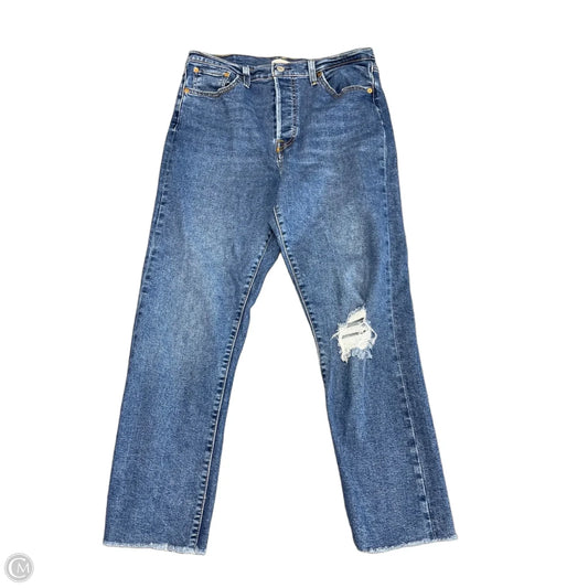 Jeans Straight By Levis In Blue Denim, Size: 14