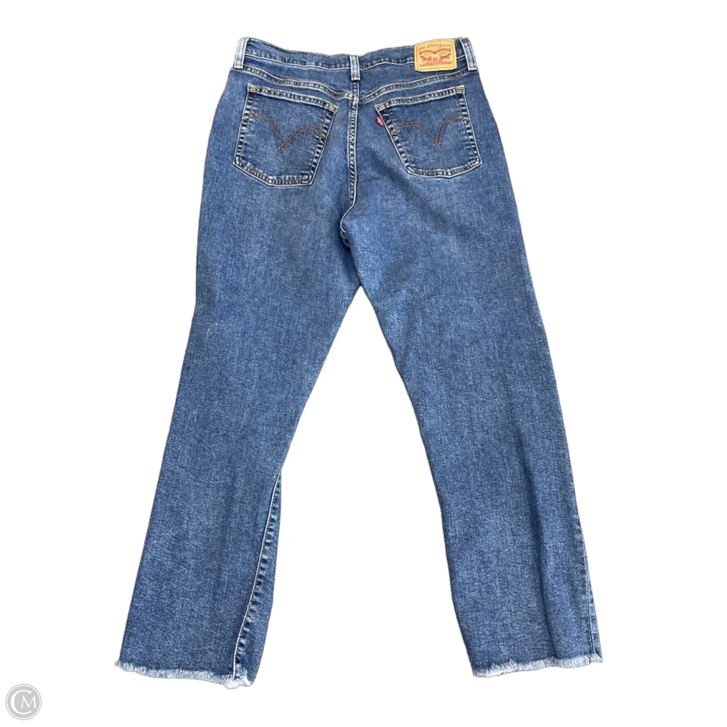 Jeans Straight By Levis In Blue Denim, Size: 14