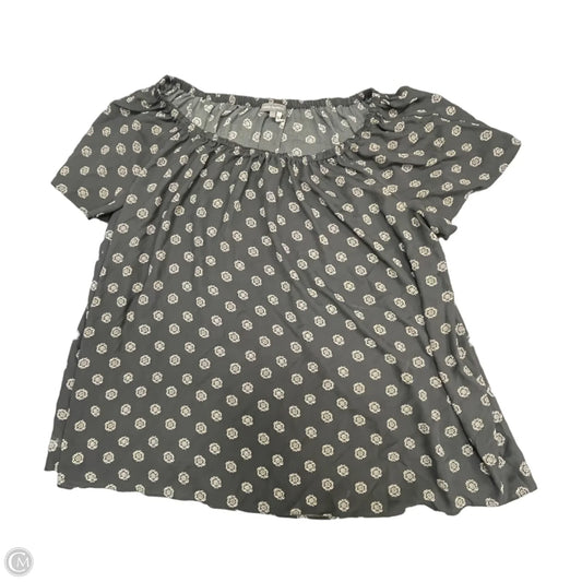 Top Short Sleeve By Vince Camuto In Black & Cream, Size: L