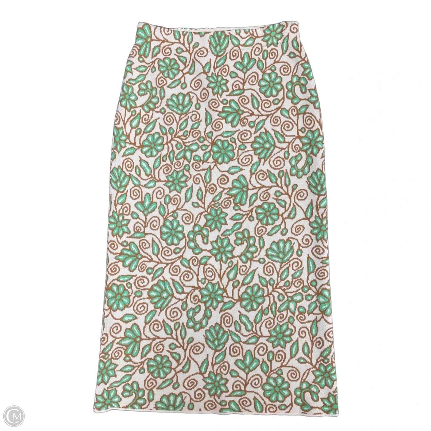 Skirt Midi By Current Air In Cream & Green, Size: Xs