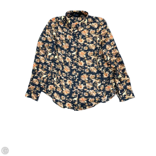 Top Long Sleeve By T Tahari In Black & Orange, Size: M