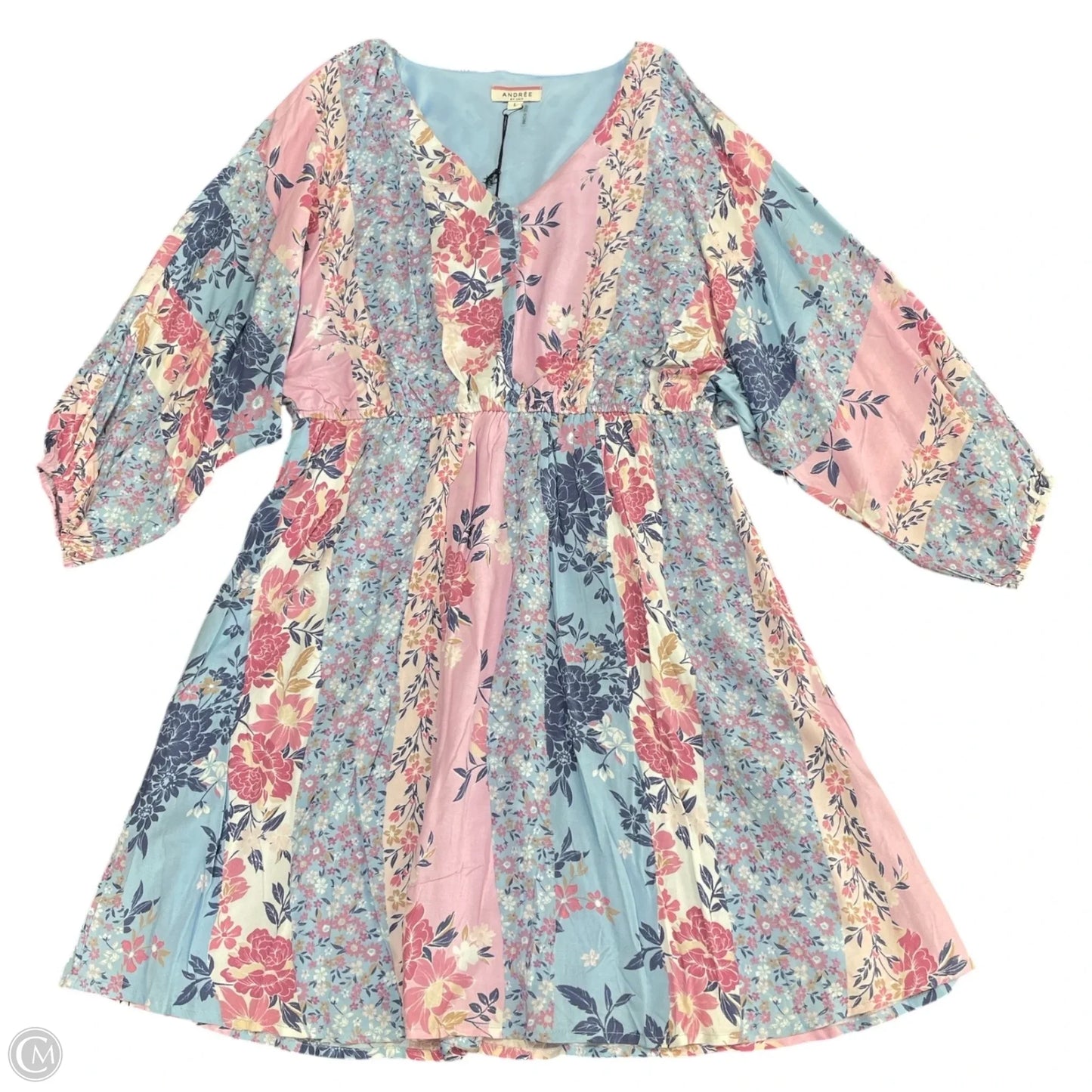 Dress Casual Short By Andree By Unit In Blue & Pink, Size: L