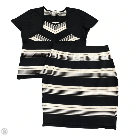 Skirt Set 2pc By Cato In Black & White, Size: Xl