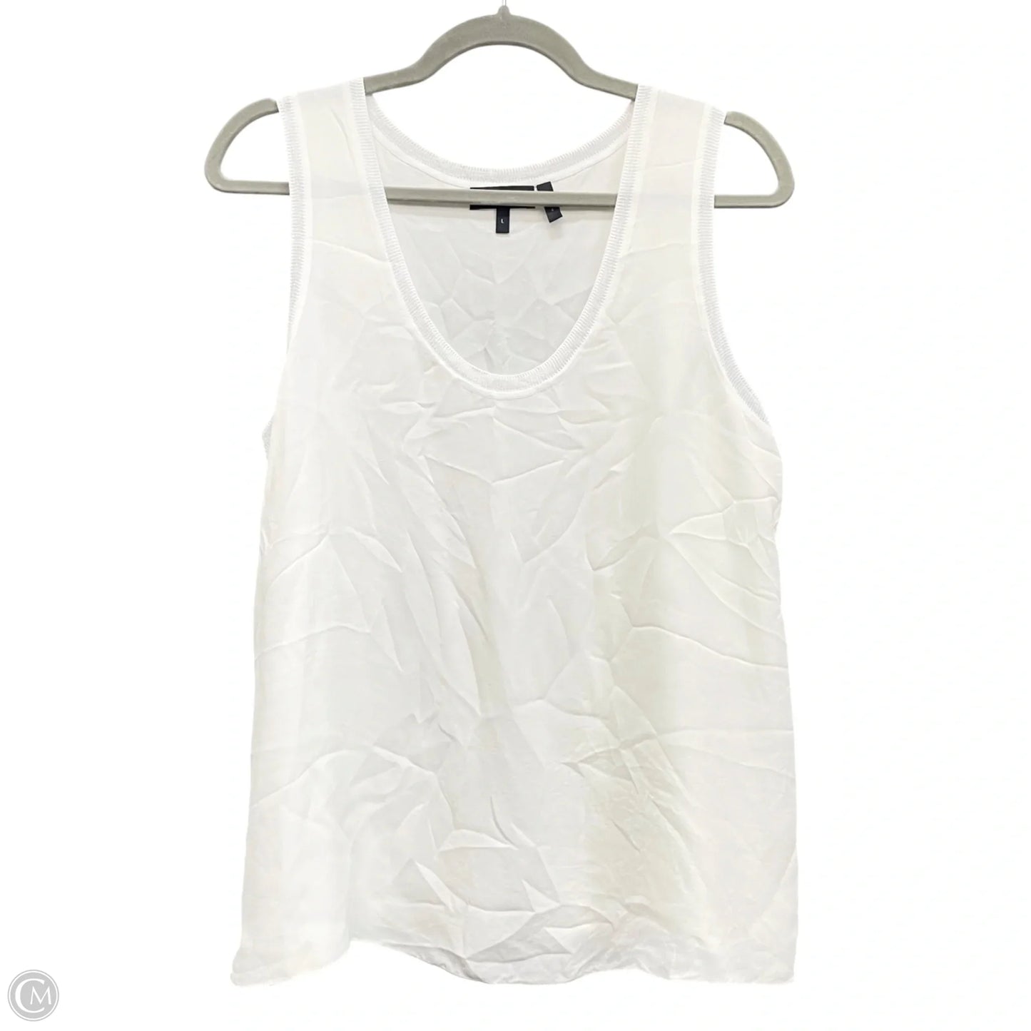 Top Sleeveless By Theory In Ivory, Size: L
