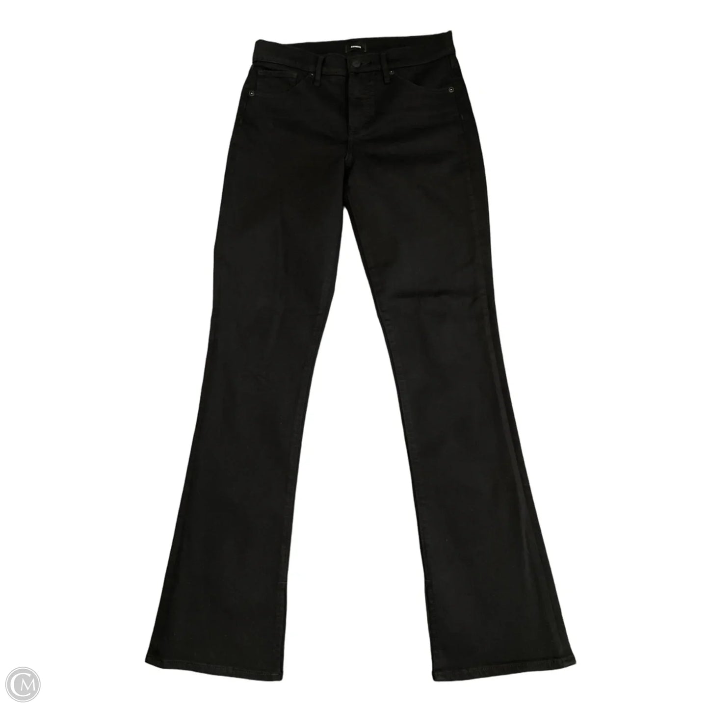 Jeans Straight By Express In Black Denim, Size: 6