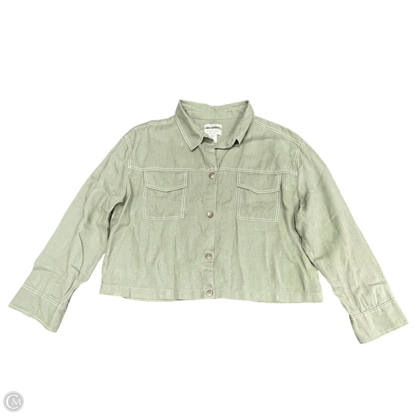 Jacket Shirt By Rachel Zoe In Green, Size: Xl