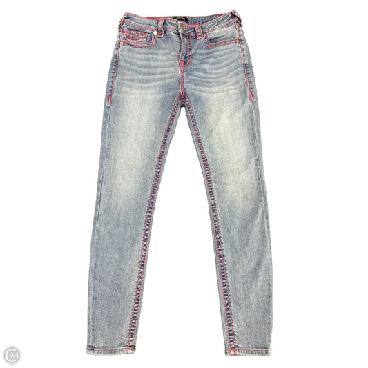 Jeans Skinny By True Religion In Blue & Pink, Size: 8
