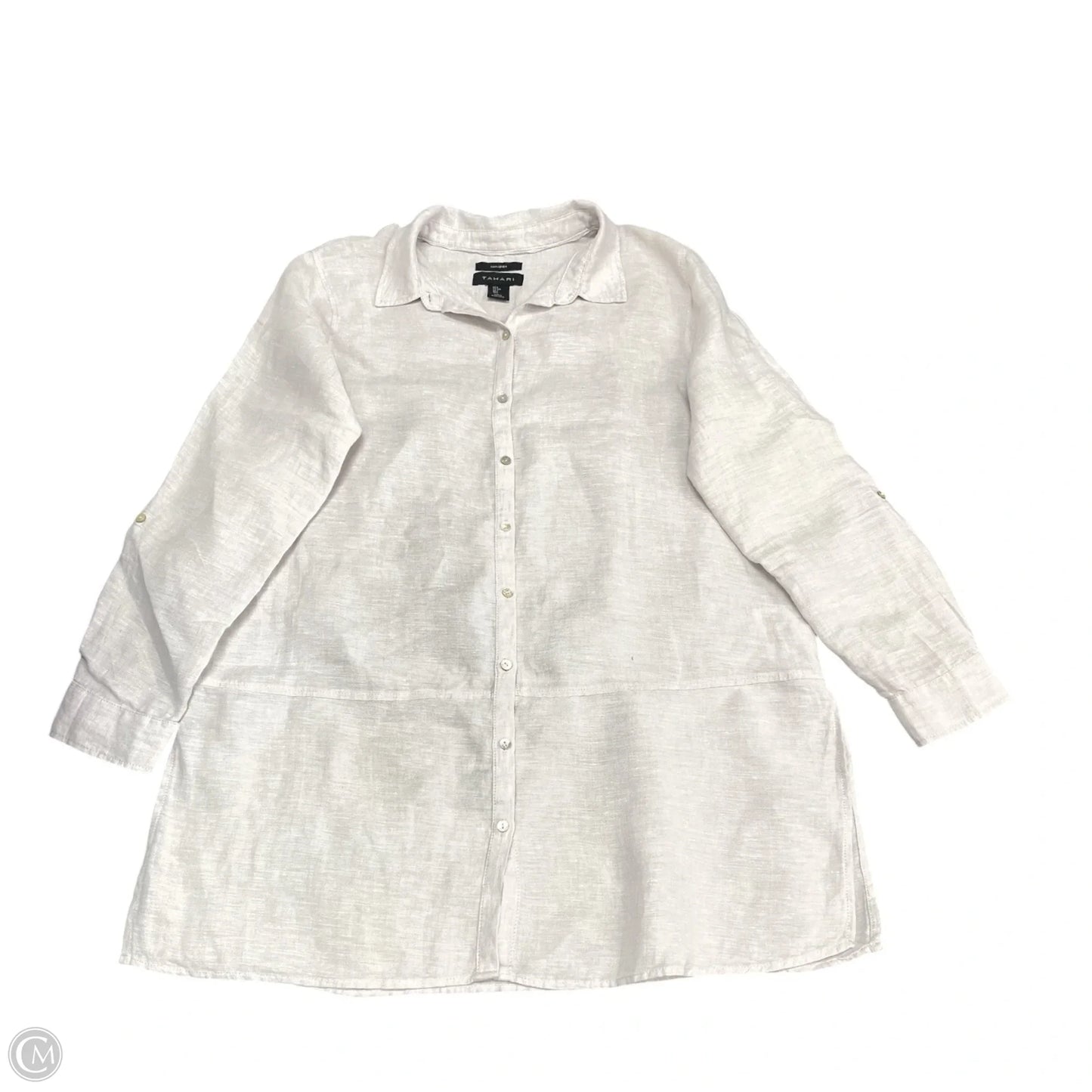 Tunic Long Sleeve By Tahari In Grey, Size: L