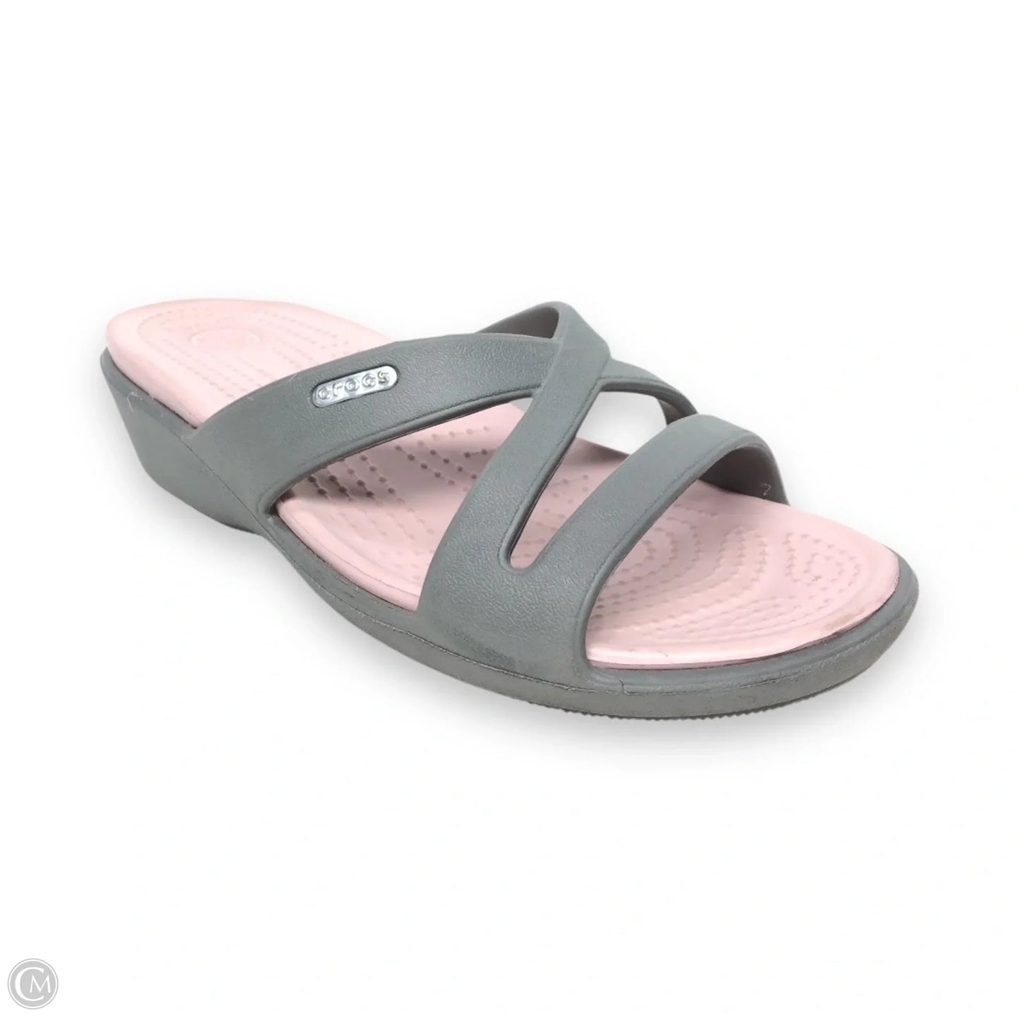Sandals Flats By Crocs In Grey, Size: 7