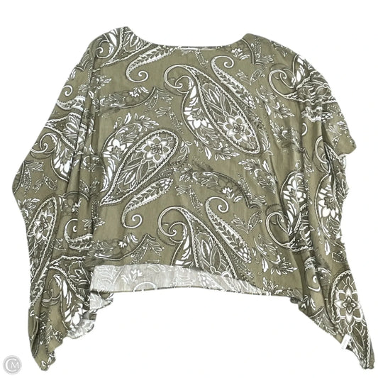 Top Short Sleeve By New York And Co In Green & White, Size: Xl
