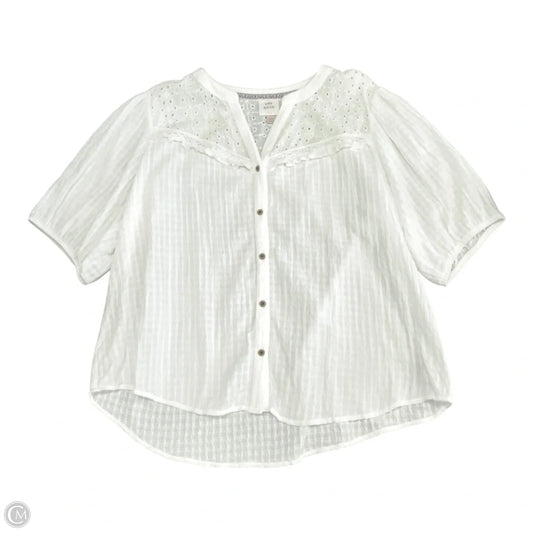 Top Short Sleeve By Knox Rose In White, Size: Xxl