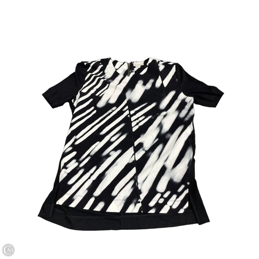 Top Short Sleeve By Calvin Klein In Black & White, Size: M