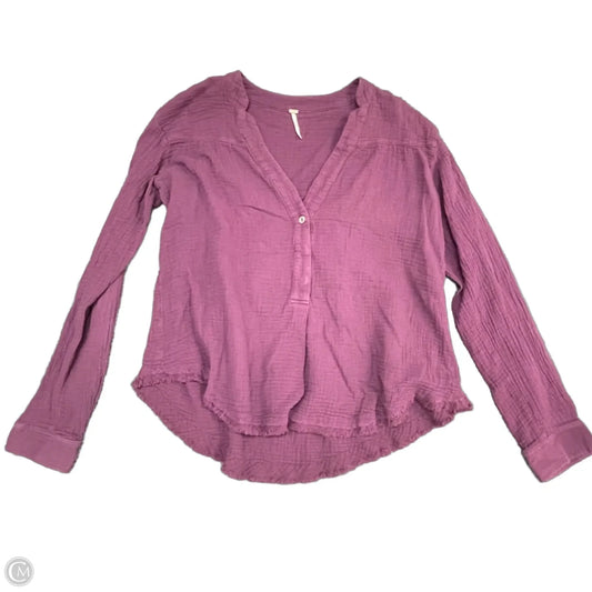 Top Long Sleeve By Free People In Purple, Size: S