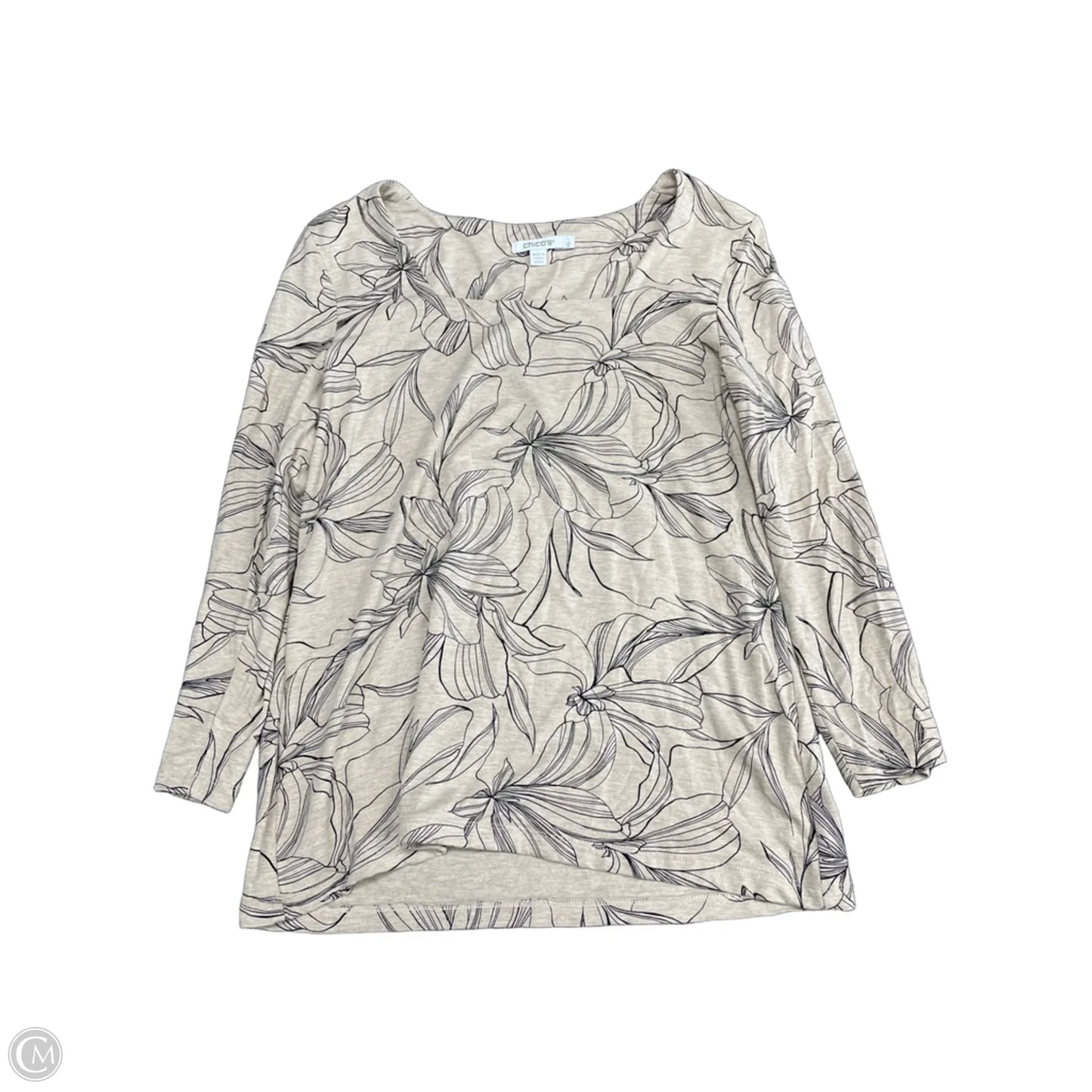 Top Long Sleeve By Chicos In Beige, Size: M