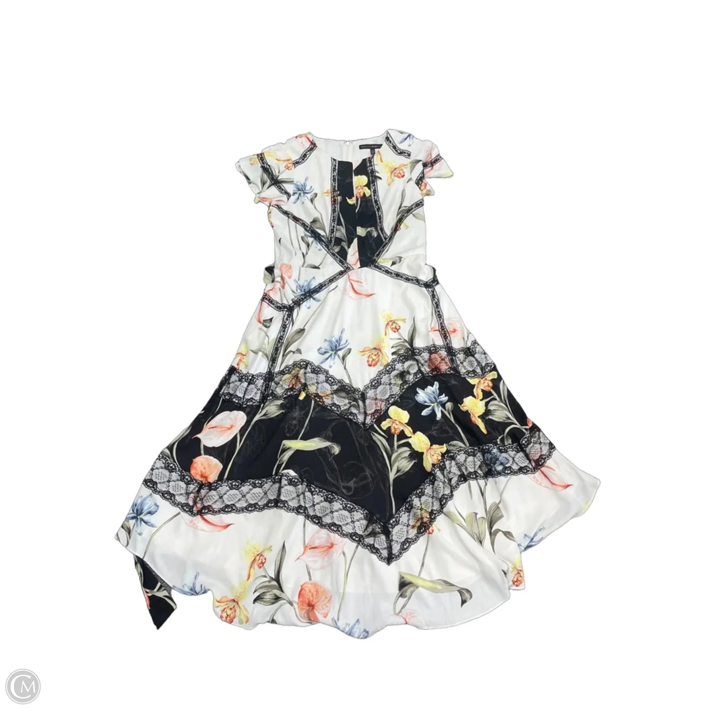 Dress Casual Midi By White House Black Market In Black & White, Size: 8