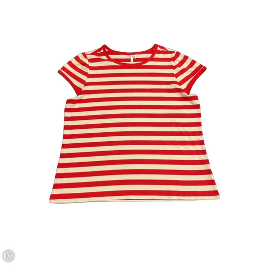 Top Short Sleeve Basic By Cato In Red & Tan, Size: 2x
