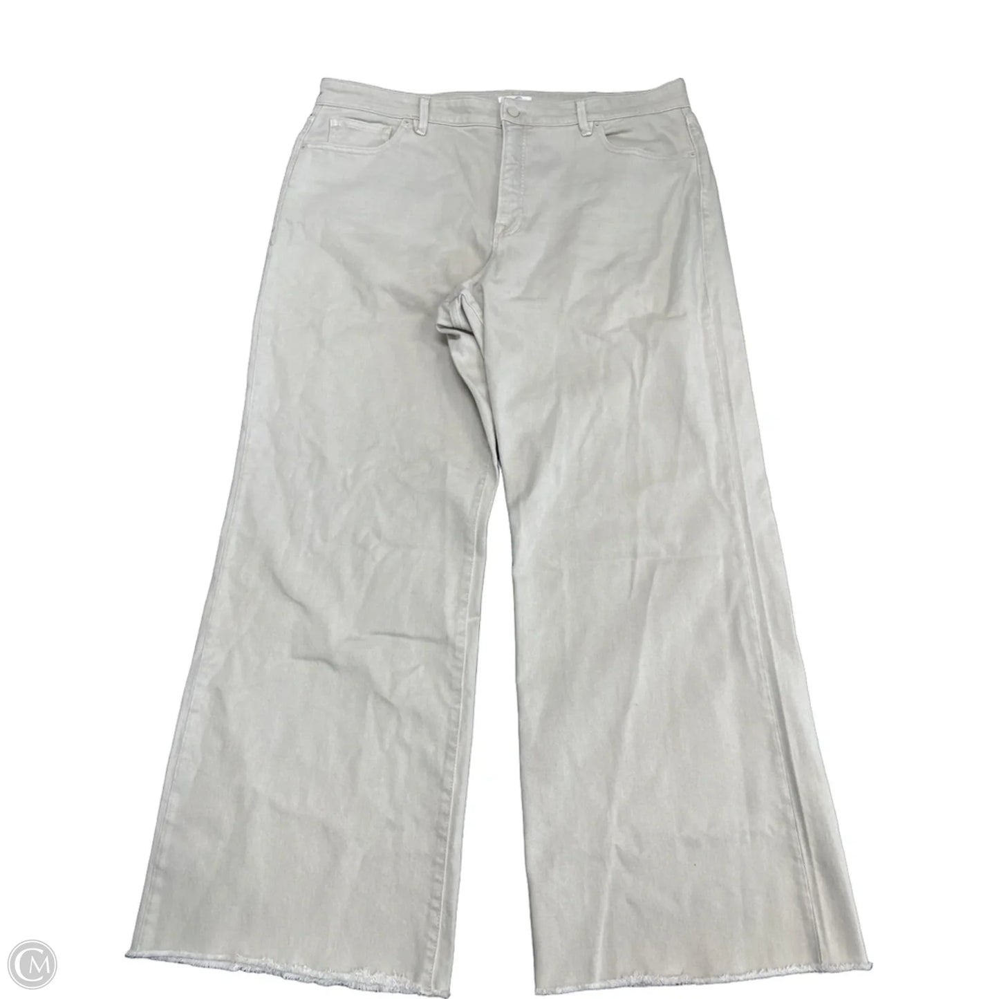 Jeans Straight By Good American In Cream, Size: Xl