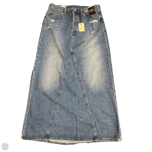 Skirt Midi By Levis In Blue Denim, Size: 10