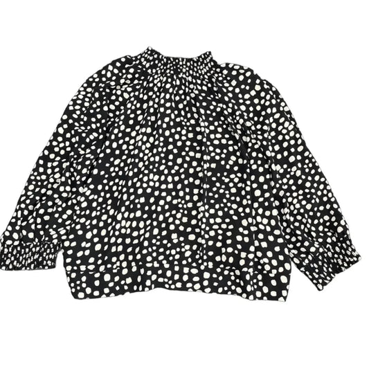 Top Long Sleeve By Dr2 In Black & White, Size: 2x