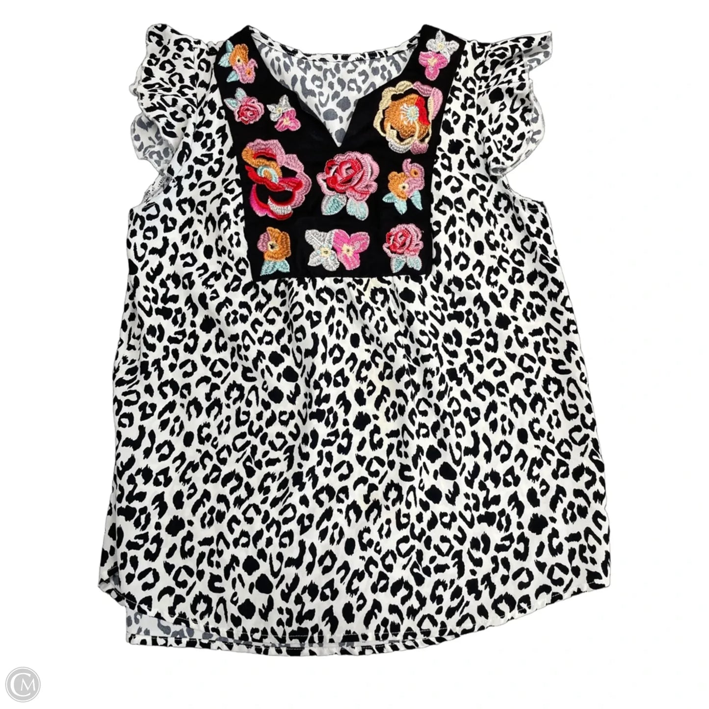 Top Sleeveless By Cme In Black & White, Size: S