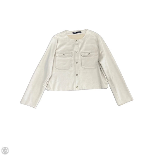 Jacket Shirt By Zara In Cream, Size: Xxl