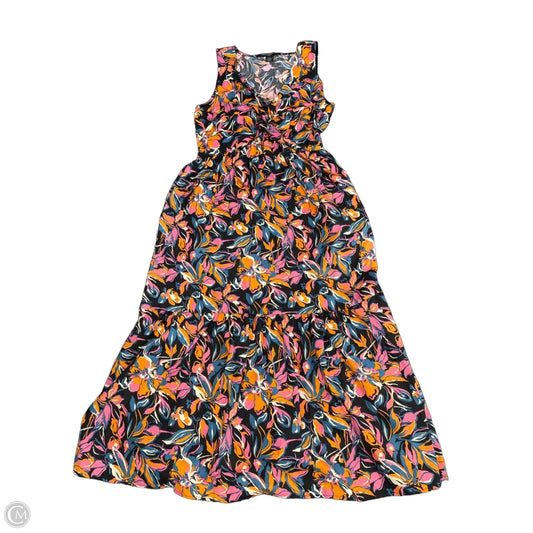 Dress Casual Midi By French Connection In Orange & Pink, Size: M