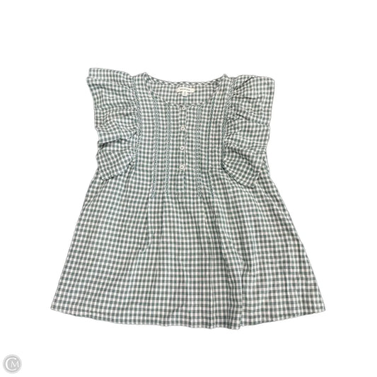 Top Short Sleeve By Max Studio In Green & White, Size: M