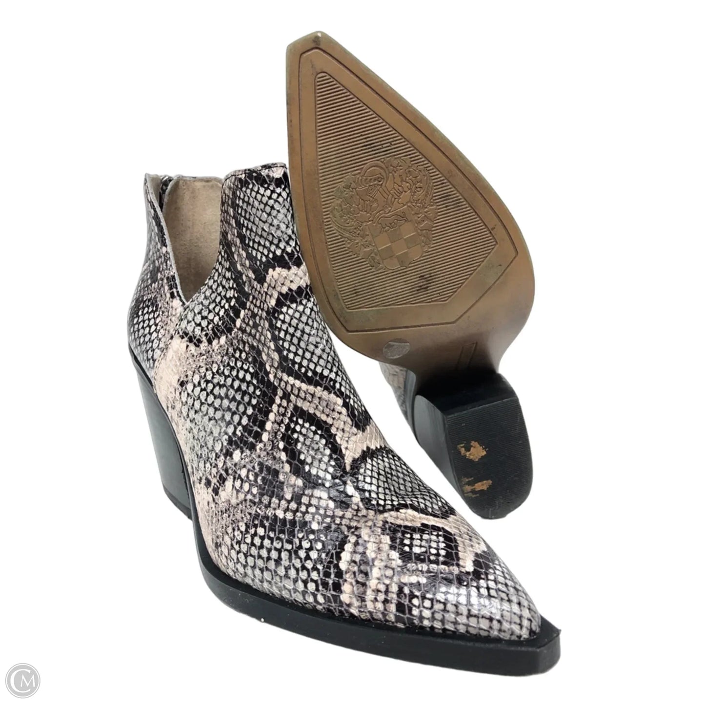 Boots Ankle Heels By Vince Camuto In Snakeskin Print, Size: 6