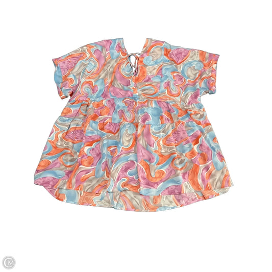 Top Short Sleeve By Entro In Blue & Orange, Size: 1x