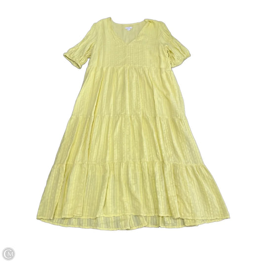 Dress Casual Midi By J. Jill In Yellow, Size: L