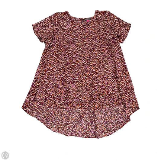 Tunic Short Sleeve By Vince Camuto In Orange & Purple, Size: 1x