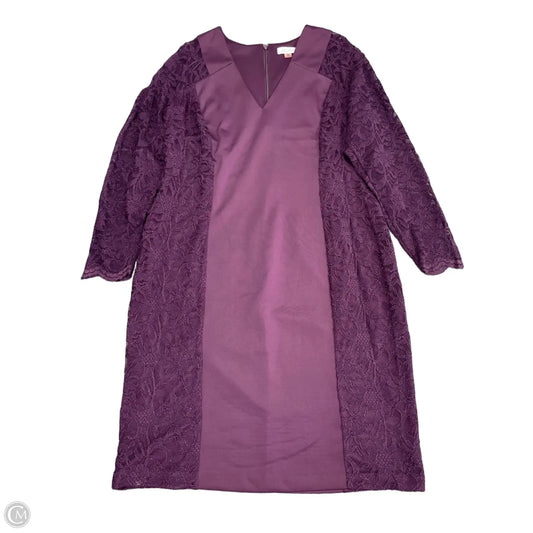 Dress Casual Midi By Calvin Klein In Purple, Size: 16