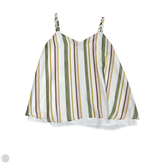 Top Sleeveless By Torrid In Green & White, Size: L