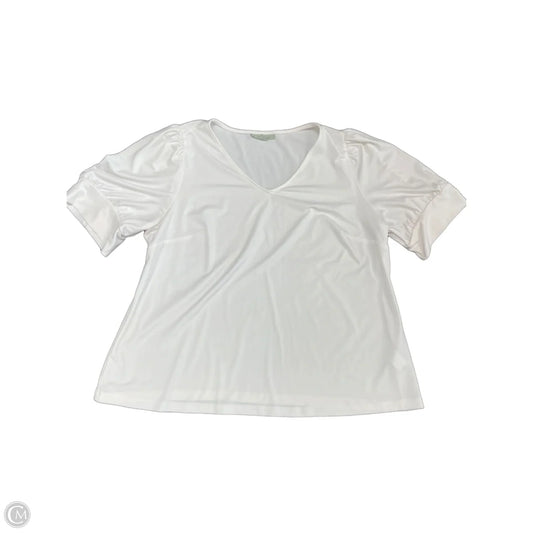 Top Short Sleeve By Ryegrass In Ivory, Size: 1x